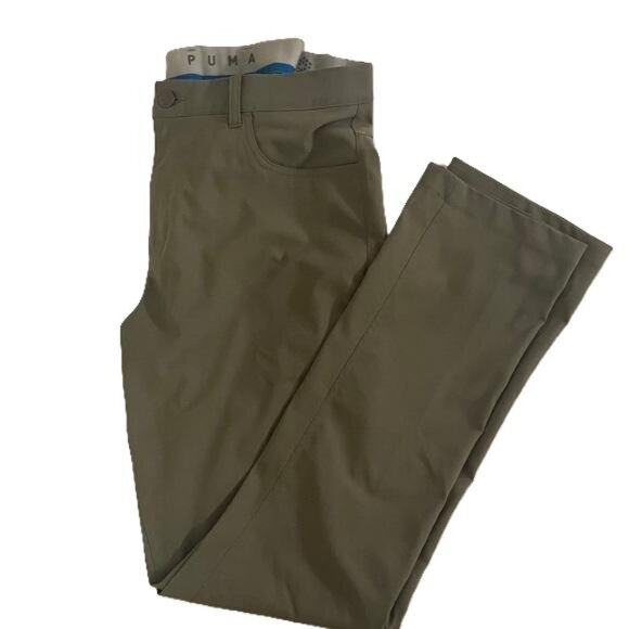 Puma Golf Men's Green Khaki Chinos, Size 34x32 - Picture 1 of 5
